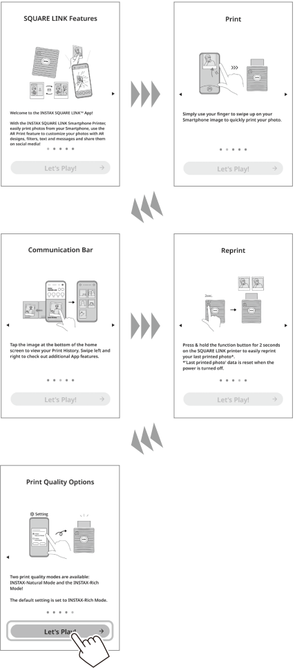 Fujifilm - instax SQUARE Link - Cuando se conecta a la impresora por primera vez - Paso 2 Cuando se conecta a la impresora por primera vez - Paso 2