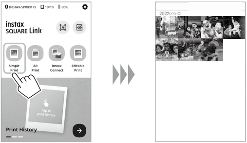 Fujifilm - instax SQUARE Link - Cuando se conecta a la impresora por primera vez - Paso 3 Cuando se conecta a la impresora por primera vez - Paso 3