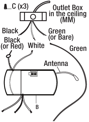 HAMPTON BAY - 99432 - Imtuvo prijungimas prie namų elektros instaliacijos Imtuvo prijungimas prie namų elektros instaliacijos