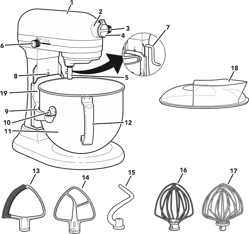 KitchenAid - KV25G0XAQ - PĂRȚI ȘI CARACTERISTICI PĂRȚI ȘI CARACTERISTICI