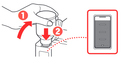 Canon - PIXMA G7000 Series - Musteen kaataminen - Vaihe 3 Musteen kaataminen - Vaihe 3