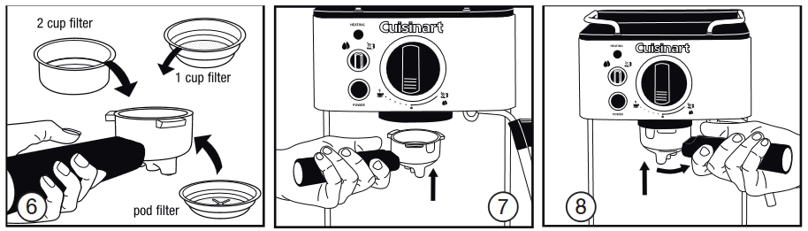 Cuisinart - EM-100C - UW ESPRESSOMACHINE VOORBEREIDEN - Stap 4 UW ESPRESSOMACHINE VOORBEREIDEN - Stap 4