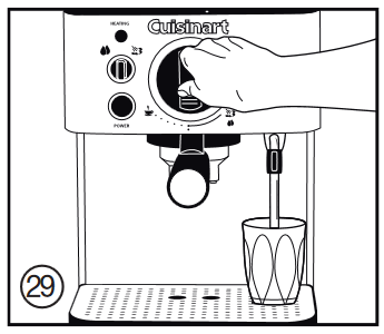 Cuisinart - EM-100C - DE WARM WATER FUNCTIE GEBRUIKEN - Stap 2 DE WARM WATER FUNCTIE GEBRUIKEN - Stap 2