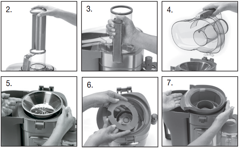 Cuisinart - CJE-1000 - Sharbat ajratgichni qismlarga ajratish Sharbat ajratgichni qismlarga ajratish