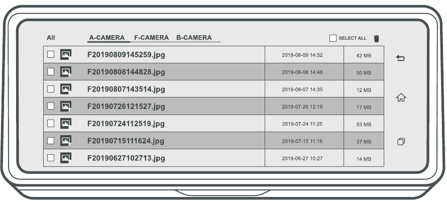 Rexing - S800 - Преглед и изтриване на снимки Преглед и изтриване на снимки