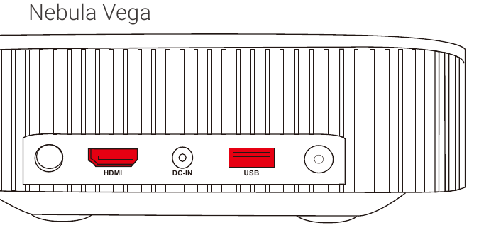 Anker - Nebula Vega - Přehrávání videa ze zařízení HDMI / USB - Krok 1 Přehrávání videa ze zařízení HDMI / USB - Krok 1