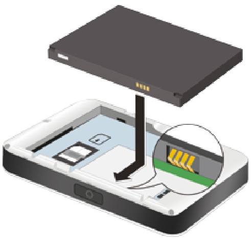 NETGEAR - AirCard 800S - Pentru a introduce cartela micro SIM - Reintroduceți bateria. Pentru a introduce cartela micro SIM - Reintroduceți bateria.