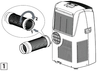 Delonghi - AN125HPEK - Havo chiqarish shlangini o'rnating Havo chiqarish shlangini o'rnating