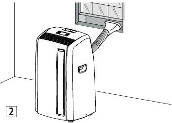 Delonghi - AN125HPEK - Deraza chiqishi uchini joylashtiring Deraza chiqishi uchini joylashtiring