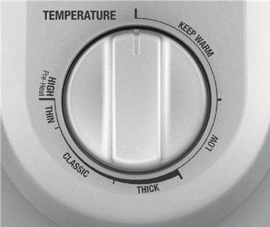 Breville - Crispy Crust BPZ600 - Ауыспалы температураны бақылау Ауыспалы температураны бақылау