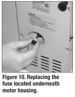 Chef's Choice - 615 - Înlocuirea siguranței situate sub carcasa motorului Înlocuirea siguranței situate sub carcasa motorului