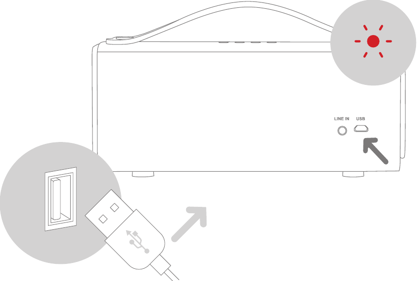 Veho - MR7 - Polnjenje zvočnika Polnjenje zvočnika