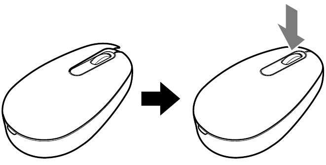 SONY - VAIO VGP-WMS10 - Vloženie batérie do myši - Ak je kryt uvoľnený Vloženie batérie do myši - Ak je kryt uvoľnený