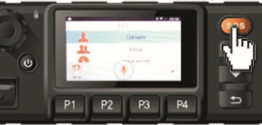 Inrico - TM-7 Plus - emergence and pressing SOS button появяване и натискане на бутона SOS