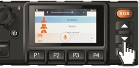 Inrico - TM-7 Plus - The radio volume can be adjusted by volume keys. Силата на звука на радиото може да се регулира с клавишите за сила на звука.