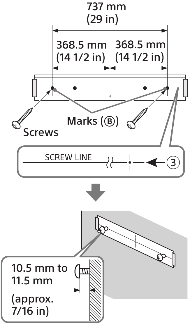 Sony - HT-SD40 - Çubuk Hoparlörü Duvara Monte Etme - Adım 4 Çubuk Hoparlörü Duvara Monte Etme - Adım 4