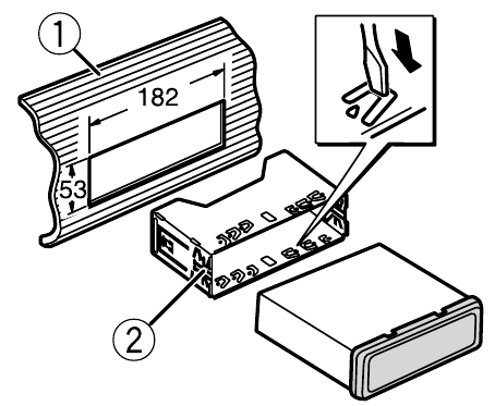 Pioneer - MVH-S210DAB - DIN tvirtinimo įdiegimas - 1 žingsnis DIN tvirtinimo įdiegimas - 1 žingsnis