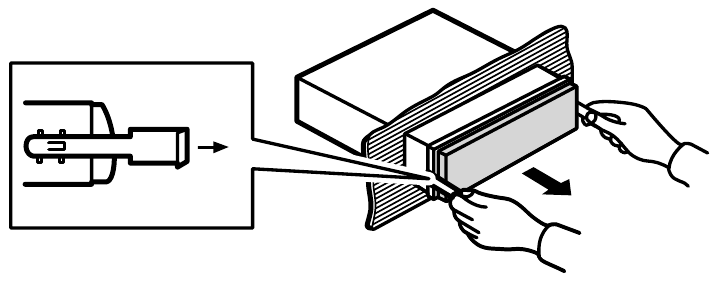 Pioneer - MVH-S210DAB - Įrenginio išėmimas - 2 žingsnis Įrenginio išėmimas - 2 žingsnis
