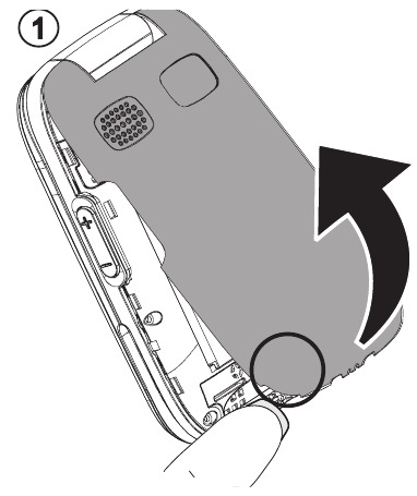 Doro - 6520 - SIM card, memory card and battery - Step 1 SIM card, memory card and battery - Step 1