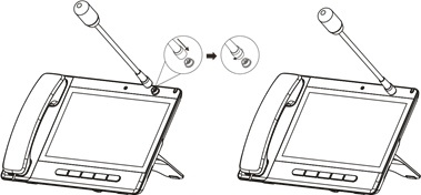 Bogen - NQ-ZPMS - Instalación del micrófono de cuello de cisne Instalación del micrófono de cuello de cisne