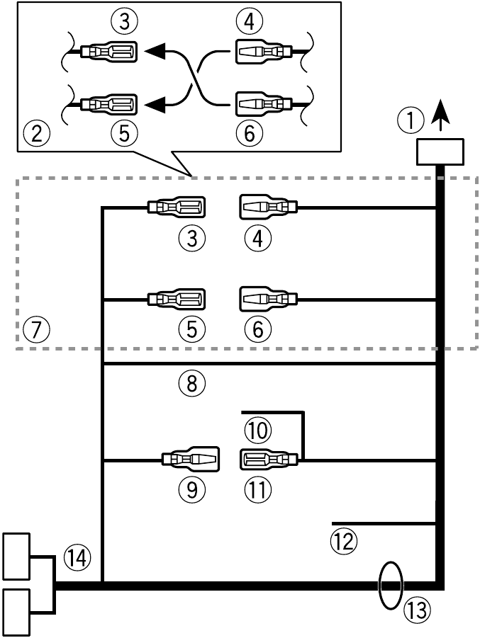 Pioneer - DEH-S120UB - Cabo de alimentação Cabo de alimentação