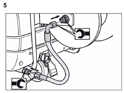 Kärcher - HDS 995 M/MX Eco - Nainstalujte ruční stříkací pistoli a naviják hadice - Krok 2 Nainstalujte ruční stříkací pistoli a naviják hadice - Krok 2