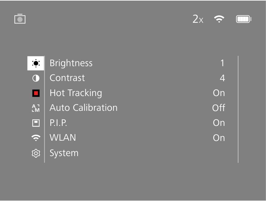 ZEISS - DTI 3/35 - Opțiuni meniu principal Opțiuni meniu principal