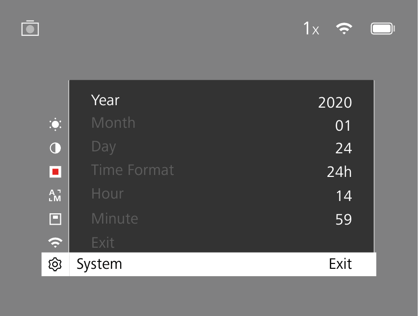 ZEISS - DTI 3/35 - Meniu - Setarea datei și orei Meniu - Setarea datei și orei