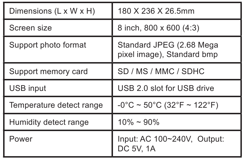 Oregon Scientific - TW686 - SPECIFICAȚII - UNITATEA PRINCIPALĂ SPECIFICAȚII - UNITATEA PRINCIPALĂ