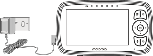 Motorola - EASE34 - Conexión de la fuente de alimentación de la unidad para padres Conexión de la fuente de alimentación de la unidad para padres