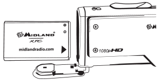 Midland - XTC-300 - Memasukkan baterai Memasukkan baterai