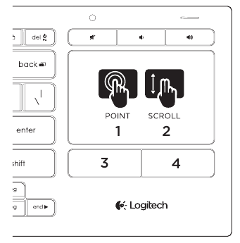 Logitech - K830 - Жесты тачпада Жесты тачпада