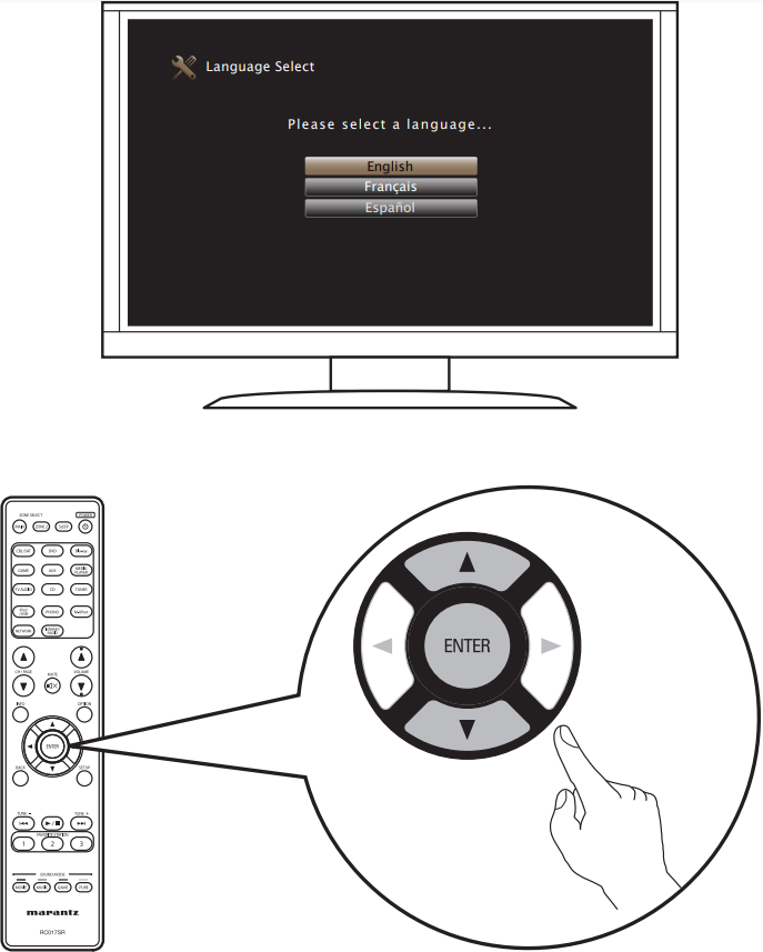 Marantz - SR5007 - Sélection de la langue Sélection de la langue