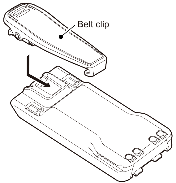 Icom - Série IC-F1100D - Fixation du clip de ceinture Fixation du clip de ceinture