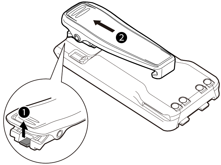 Icom - Série IC-F1100D - Détachement du clip de ceinture Détachement du clip de ceinture