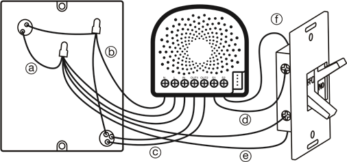 Aeotec - Nano Shutter ZW141 - fyysinen kytkentäkaavio AC120V/230V-virransyötöllä fyysinen kytkentäkaavio AC120V/230V-virransyötöllä
