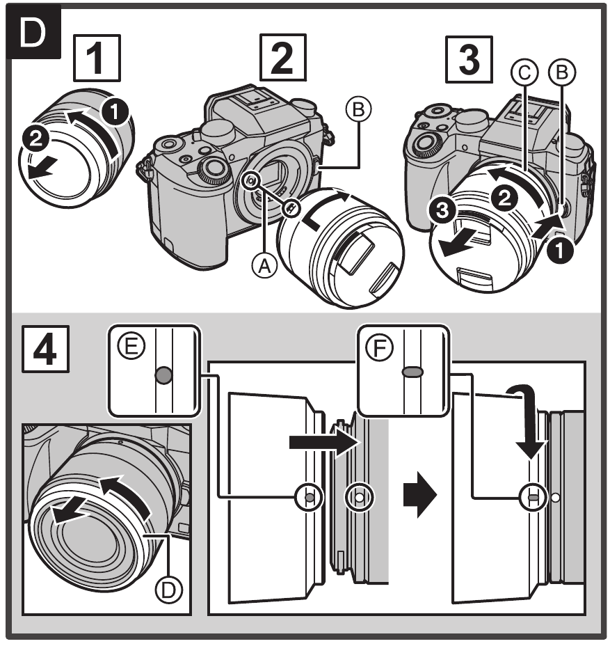 Panasonic - H-H025 - Lensi Takma/Çıkarma - Adım 1 Attaching/Detaching the Lens - Step 1