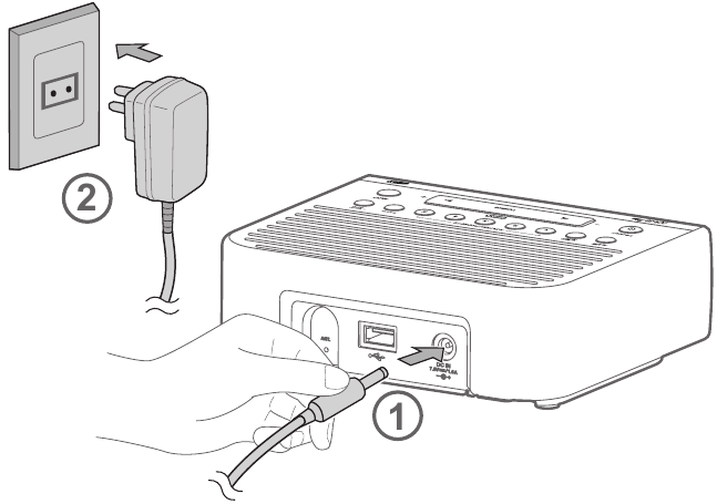Sangean - DCR-89+ - Using the power adaptor Using the power adaptor