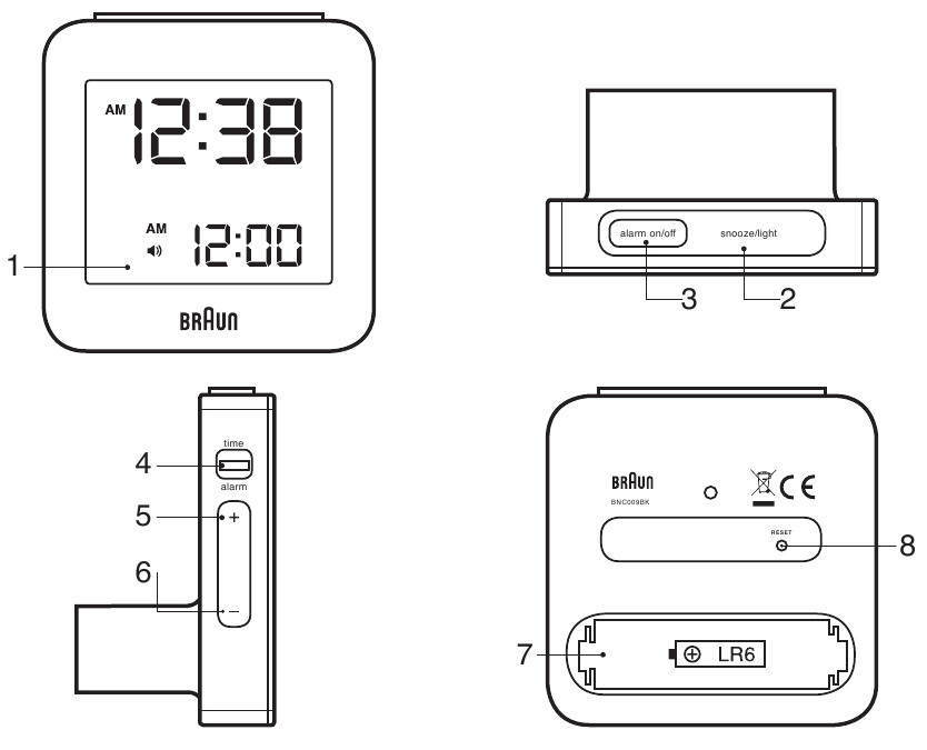 Braun - BNC009 - Оятқыш сағатқа шолу Оятқыш сағатқа шолу