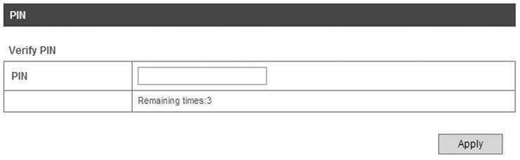 ZTE - MF60 - Verificarea codului PIN - Pasul 1 Verificarea codului PIN - Pasul 1