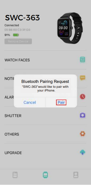 Denver - SWC-363 - Ühendage nutikell rakendusega - Samm 2 Ühendage nutikell rakendusega - Samm 2
