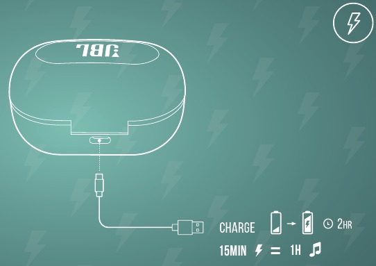 JBL - TUNE 115TWS - CARGA CARGA