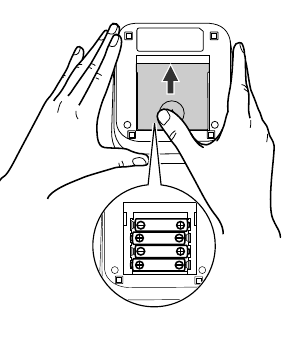 Omron - M2 Basic - Baterijų įdėjimas/pakeitimas - 1 žingsnis Baterijų įdėjimas/pakeitimas - 1 žingsnis