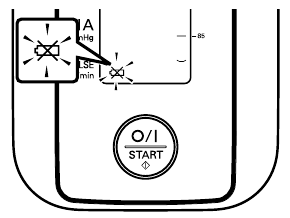 Omron - M2 Basic - Žemos baterijos simbolis Žemos baterijos simbolis