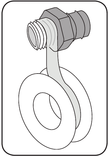 Ozito - TRP-650 - Ligar a Mangueira à Saída de Descarga - Passo 1 Ligar a Mangueira à Saída de Descarga - Passo 1
