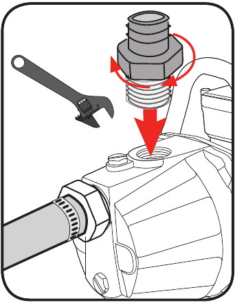 Ozito - TRP-650 - Ligar a Mangueira à Saída de Descarga - Passo 2 Ligar a Mangueira à Saída de Descarga - Passo 2