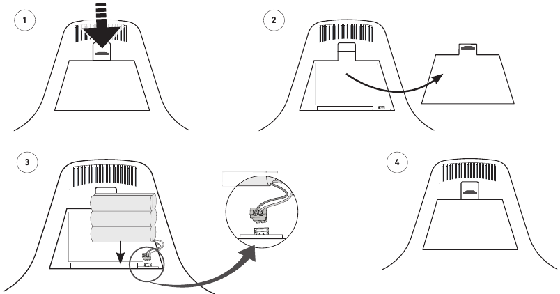 Snom - C52 - Поставяне на батерията Поставяне на батерията