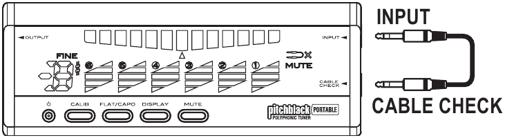 Korg - pitchblack PORTABLE - Kabelni tekshirish raz'yomi Kabelni tekshirish raz'yomi