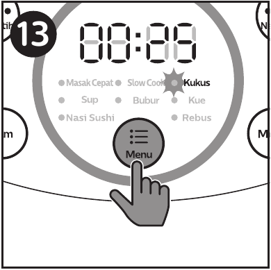 Philips - HD4515 - Yiyecekleri buharda pişirme - Adım 2 - Buhar fonksiyonunu seçin Yiyecekleri buharda pişirme - Adım 2 - Buhar fonksiyonunu seçin