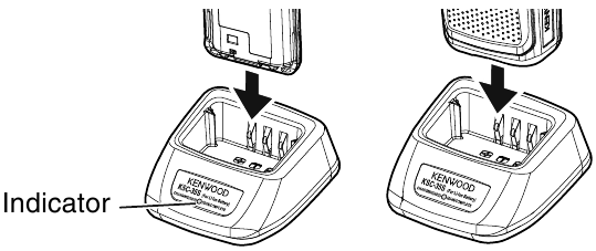 Kenwood - NX-P1200NV - Posizione dell'indicatore di ricarica Posizione dell'indicatore di ricarica
